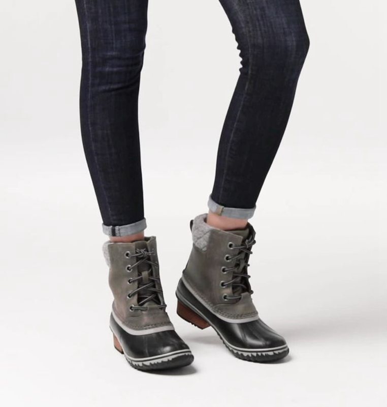 Sorel Dam Gummistövlar Svarta/Grå - Slimpack™ Ii Lace Duck Mid - GOX-016952